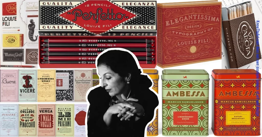 Louise Fili and examples of her creative designs