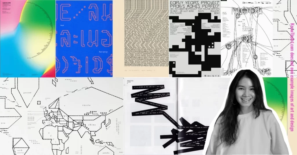 Manita Songserm and examples of her creative designs