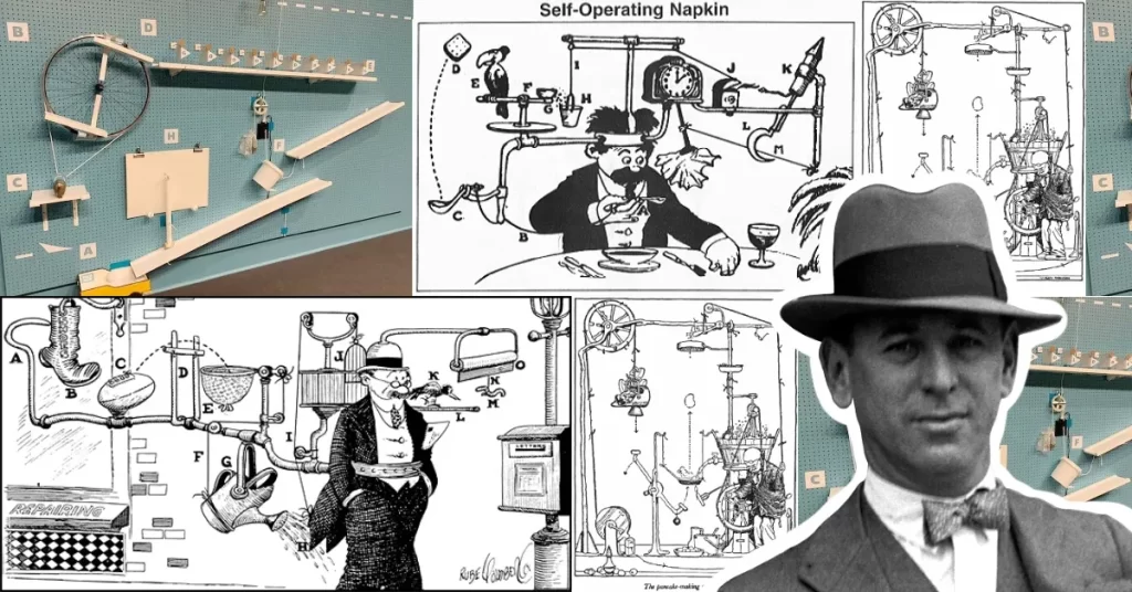 Rube Goldberg and examples of his creative designs